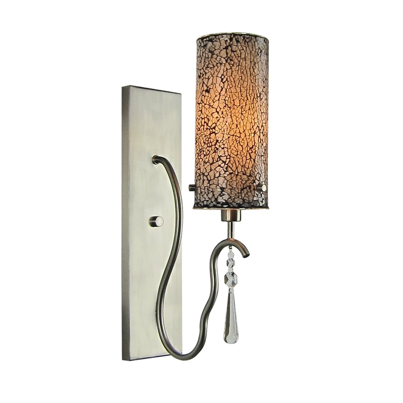 Woodbridge Lighting Haley 1 Light Wall Sconce in Satin Nickel/Mosaic White