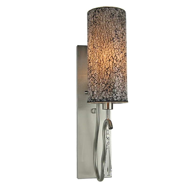 Woodbridge Lighting Haley 1 Light Wall Sconce in Satin Nickel/Mosaic White
