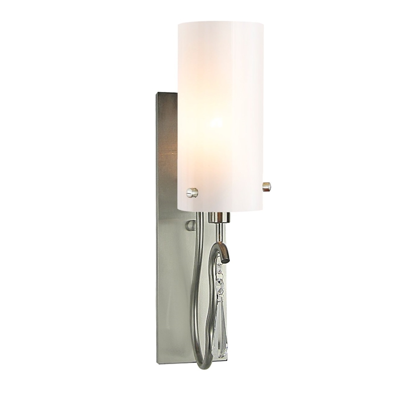 Woodbridge Lighting Haley 1 Light Wall Sconce in Satin Nickel/Opal Cylinder