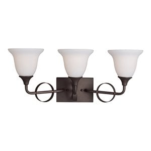 Woodbridge Lighting Fall River 3 Light Steel Wall Sconce/Bath Light in Bronze