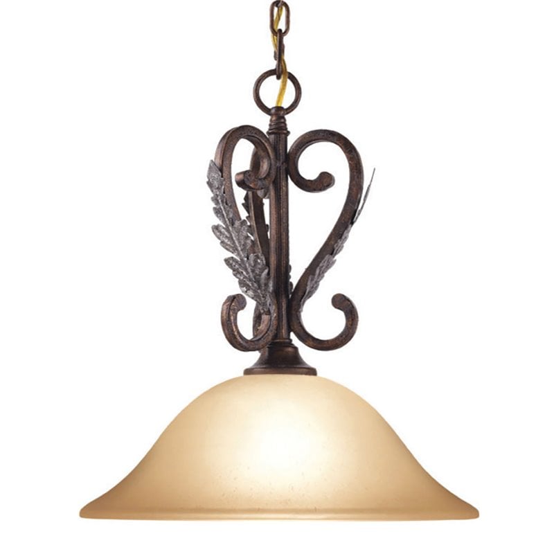 Woodbridge Lighting Hawthorne 1 Light Steel Large Pendant in Aged Bark Brown