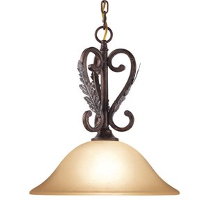 Woodbridge Lighting Hawthorne 1 Light Steel Large Pendant in Aged Bark Brown