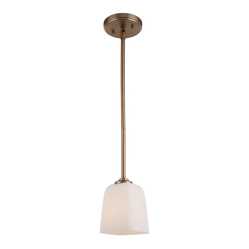 Woodbridge Lighting Blaire 1 Light Steel/Glass Mini Pendant in Brushed Brass