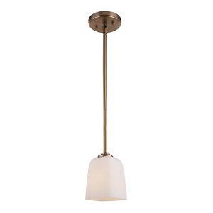 Woodbridge Lighting Blaire 1 Light Steel/Glass Mini Pendant in Brushed Brass