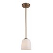 Woodbridge Lighting Blaire 1 Light Steel/Glass Mini Pendant in Brushed Brass