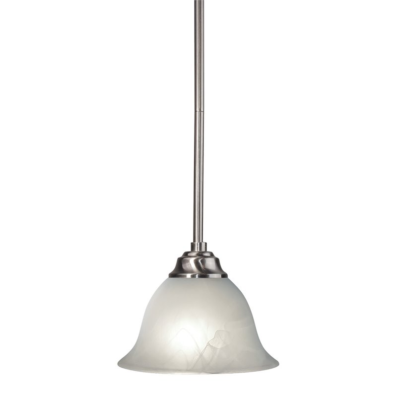 Woodbridge Lighting Marissa 1 Light Steel Metal Mini Pendant in Satin Nickel