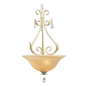 woodbridge lighting alexandria 3-light steel metal large pendant in washed gold