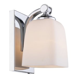 Woodbridge Lighting Blaire 1 Light Steel/Glass Bath/Wall Light in Chrome