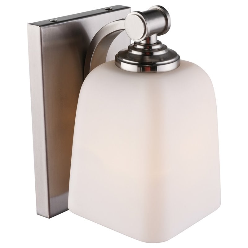 Woodbridge Lighting Blaire 1 Light Steel/Glass Bath/Wall Light in Satin Nickel