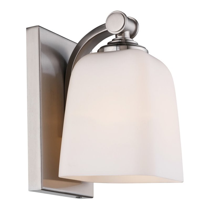 Woodbridge Lighting Blaire 1 Light Steel/Glass Bath/Wall Light in Satin Nickel