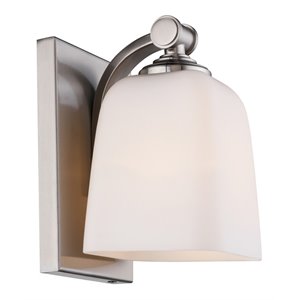 Woodbridge Lighting Blaire 1 Light Steel/Glass Bath/Wall Light in Satin Nickel