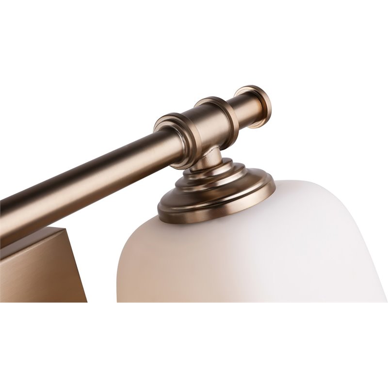 Woodbridge Lighting Blaire 2-Light Steel and Glass Bath Light in Brushed Brass