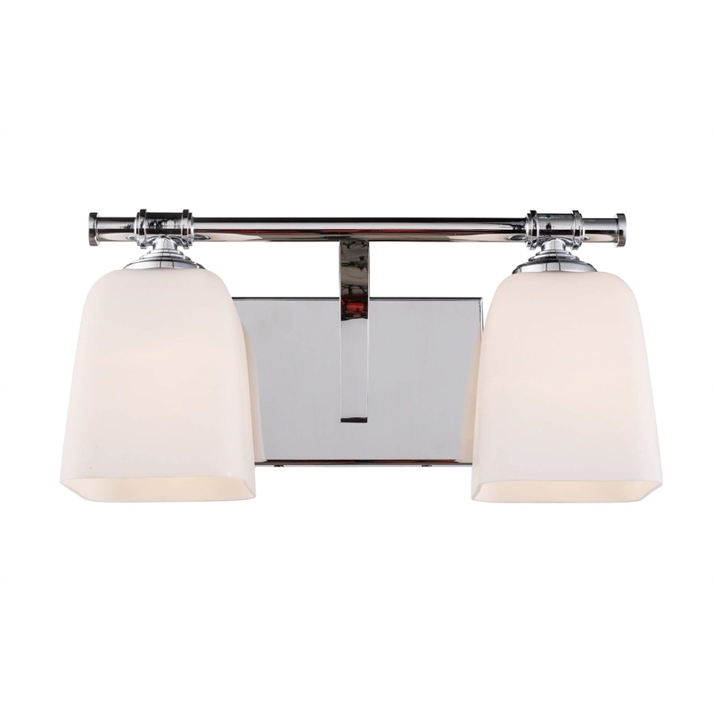 Woodbridge Lighting Blaire 2-Light Steel and Glass Bath Light in Chrome