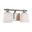 Woodbridge Lighting Blaire 2-Light Steel and Glass Bath Light in Chrome