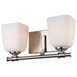 Woodbridge Lighting Blaire 2-Light Steel and Glass Bath Light in Satin Nickel