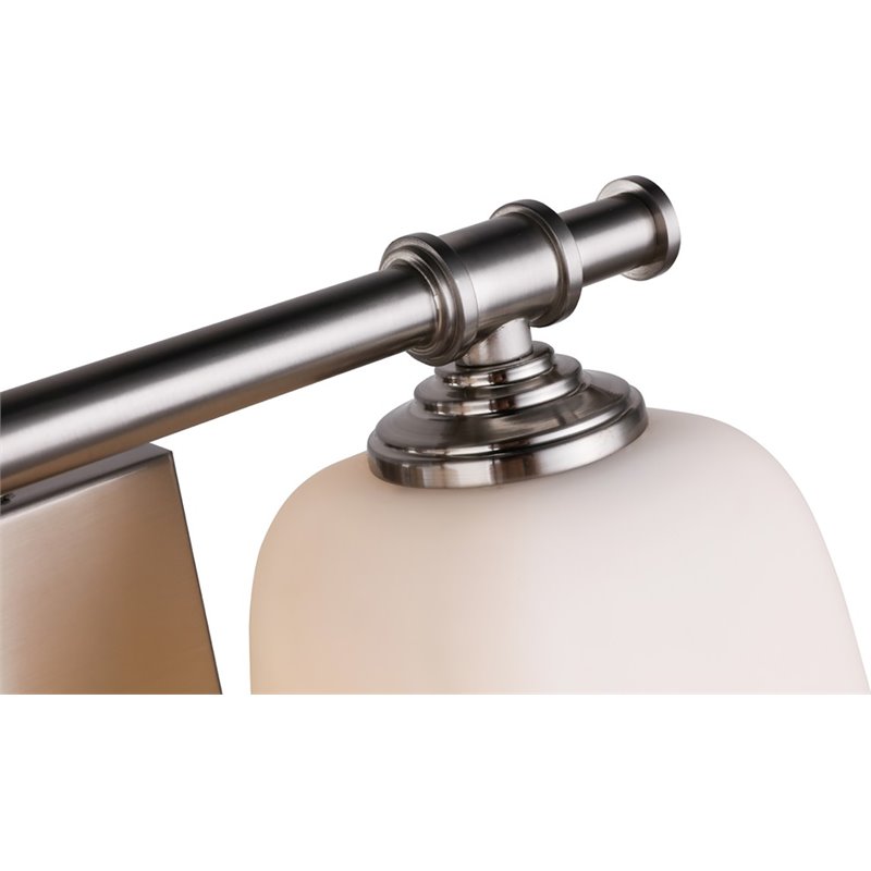Woodbridge Lighting Blaire 2-Light Steel and Glass Bath Light in Satin Nickel