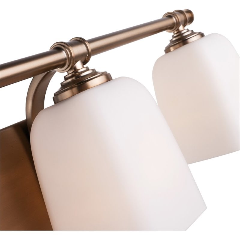 Woodbridge Lighting Blaire 3-Light Steel and Glass Bath Light in Brushed Brass