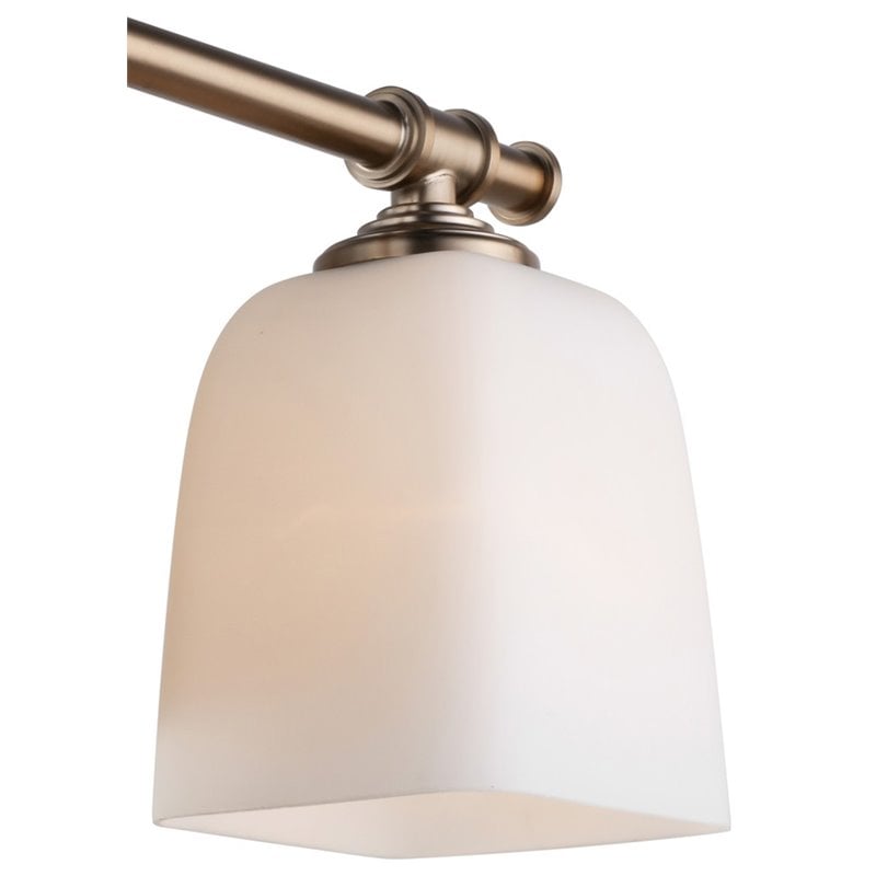 Woodbridge Lighting Blaire 3-Light Steel and Glass Bath Light in Brushed Brass