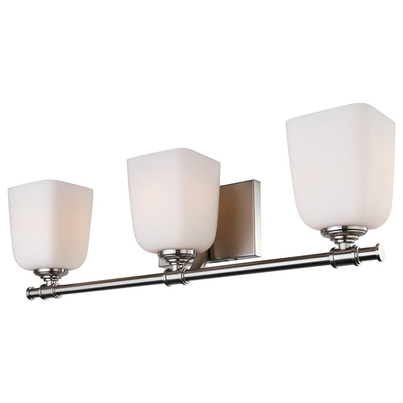 Woodbridge Lighting Blaire 3-Light Steel and Glass Bath Light in Chrome