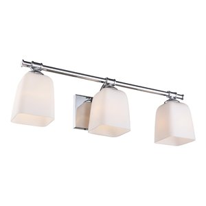 Woodbridge Lighting Blaire 3-Light Steel and Glass Bath Light in Chrome