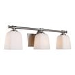 Woodbridge Lighting Blaire 3-Light Steel and Glass Bath Light in Satin Nickel