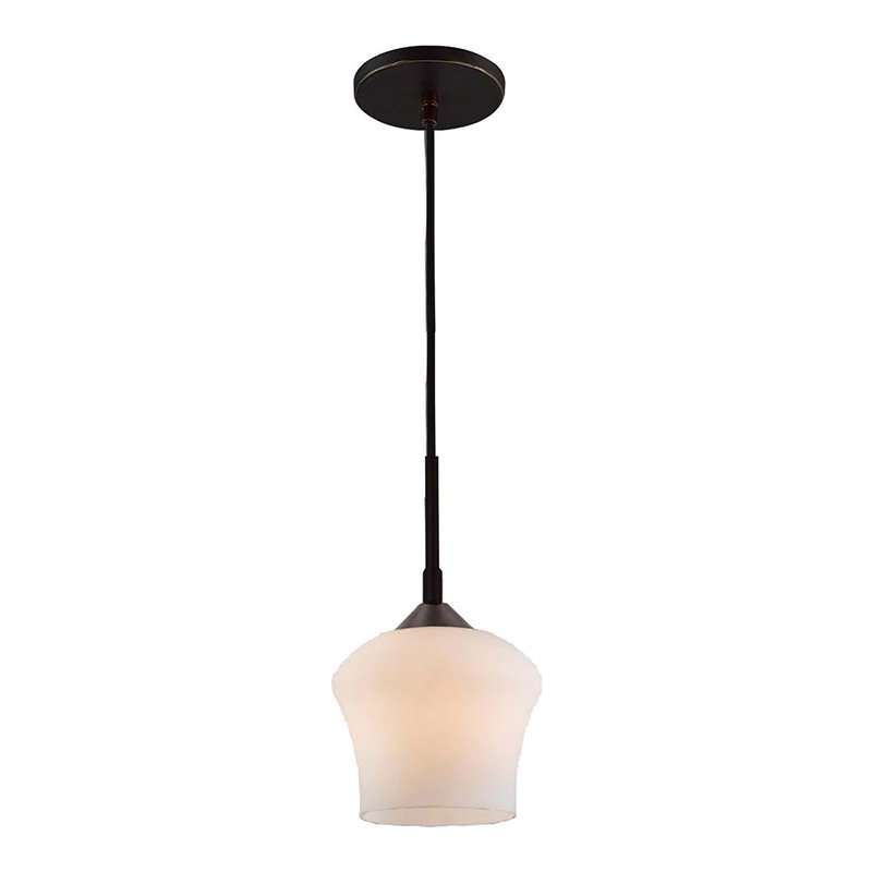 Woodbridge Lighting Belmont 1 Light Steel Metal and Glass Mini Pendant in Bronze