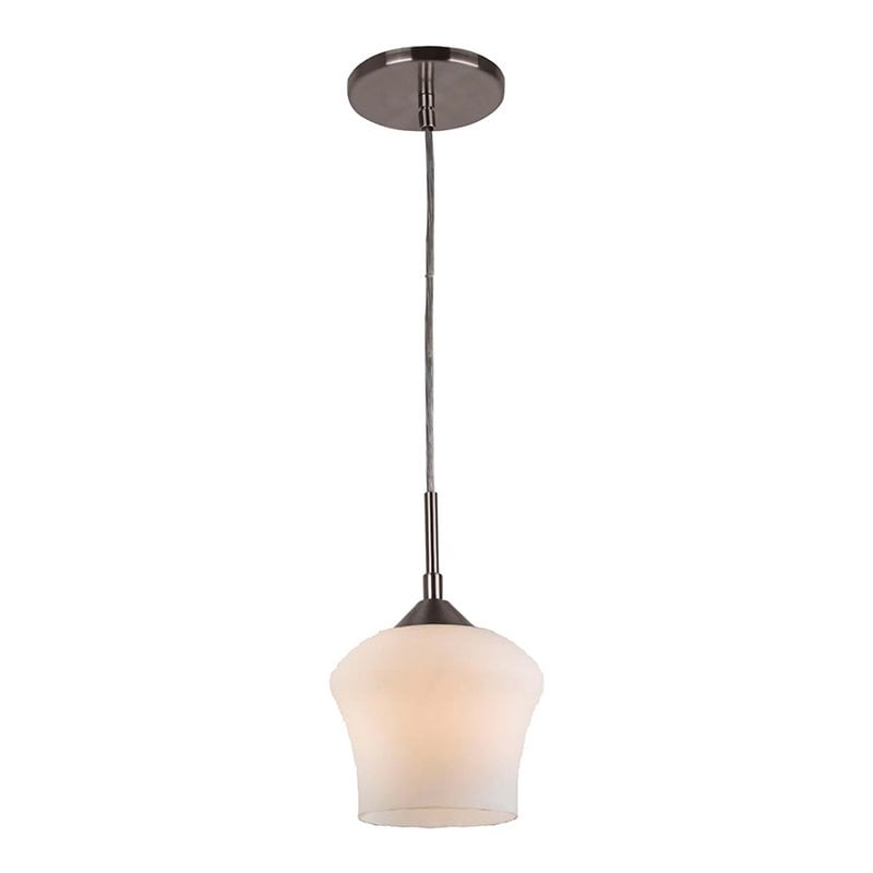 Woodbridge Lighting Belmont 1 Light Steel Metal Mini Pendant in Satin Nickel