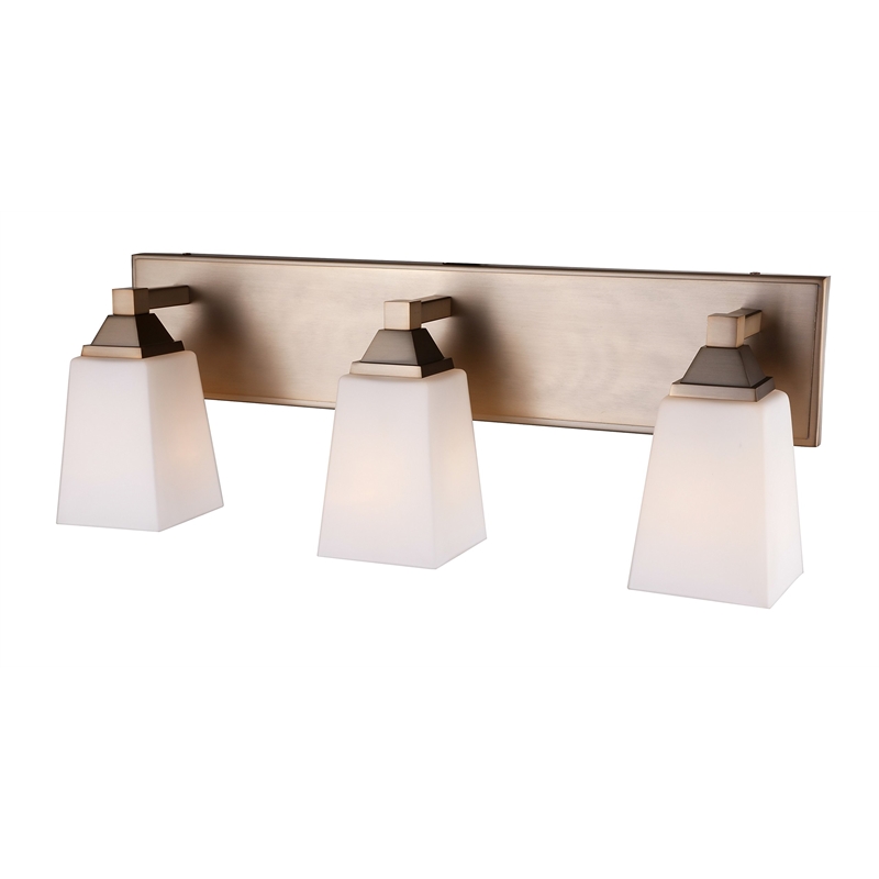 Woodbridge Lighting Berkley 3-Light Steel and Glass Bath Light in Brushed Brass