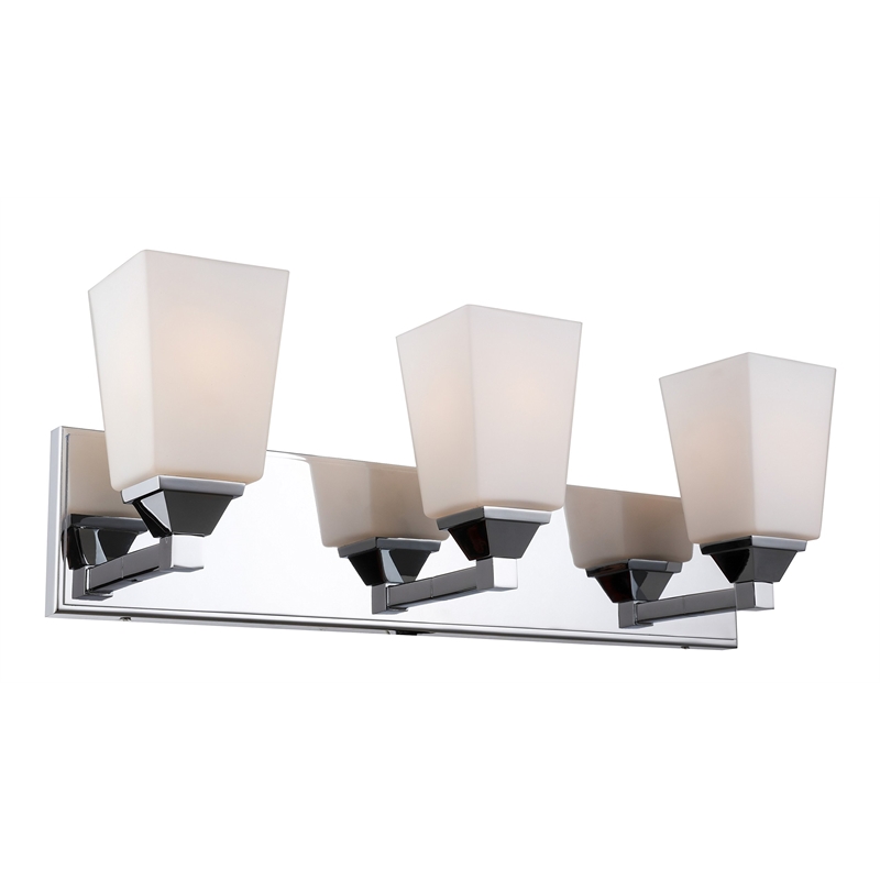 Woodbridge Lighting Berkley 3-Light Steel and Glass Bath Light in Chrome