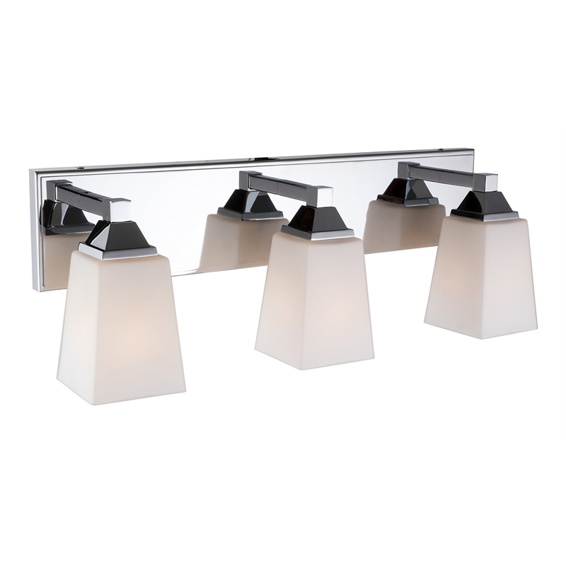 Woodbridge Lighting Berkley 3-Light Steel and Glass Bath Light in Chrome