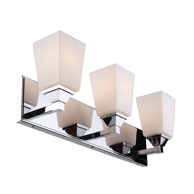 Woodbridge Lighting Berkley 3-Light Steel and Glass Bath Light in Chrome