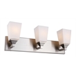 Woodbridge Lighting Berkley 3-Light Steel and Glass Bath Light in Satin Nickel