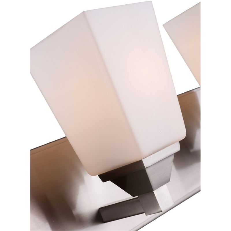 Woodbridge Lighting Berkley 3-Light Steel and Glass Bath Light in Satin Nickel