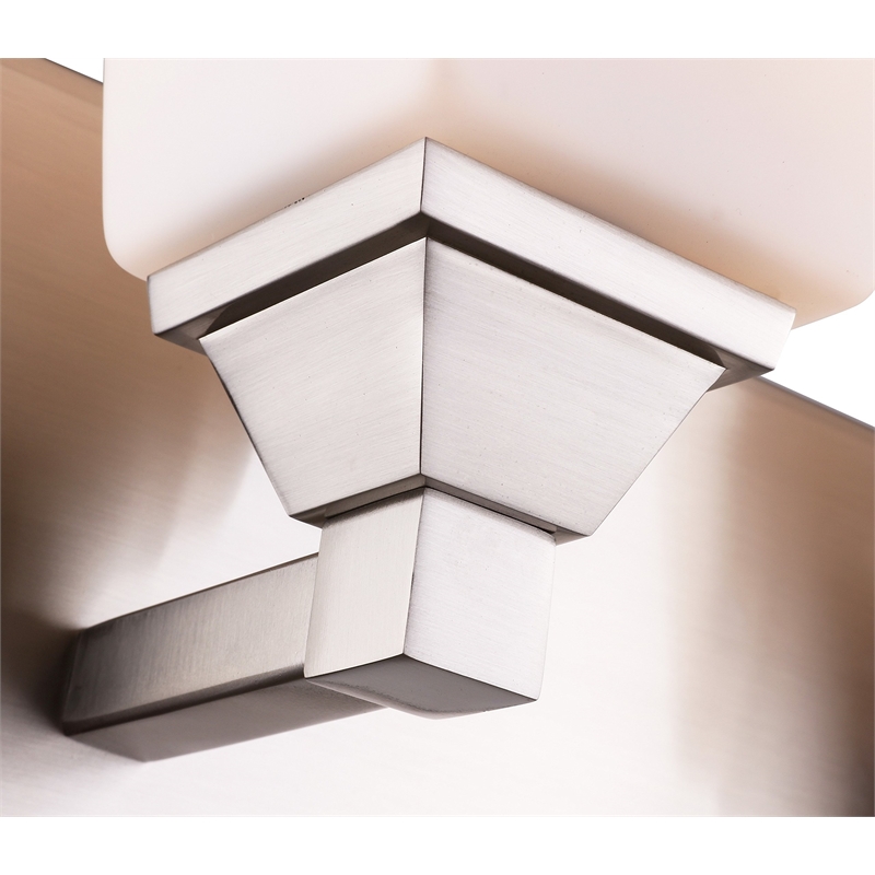 Woodbridge Lighting Berkley 3-Light Steel and Glass Bath Light in Satin Nickel