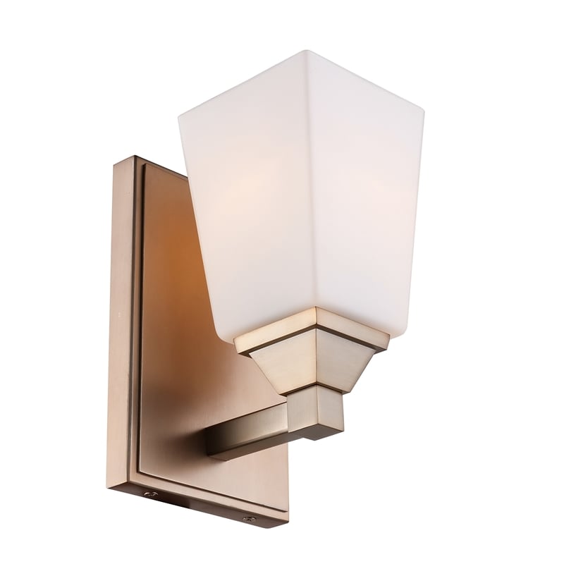 Woodbridge Lighting Berkley 1 Light Steel/Glass Bath/Wall Light in Brushed Brass
