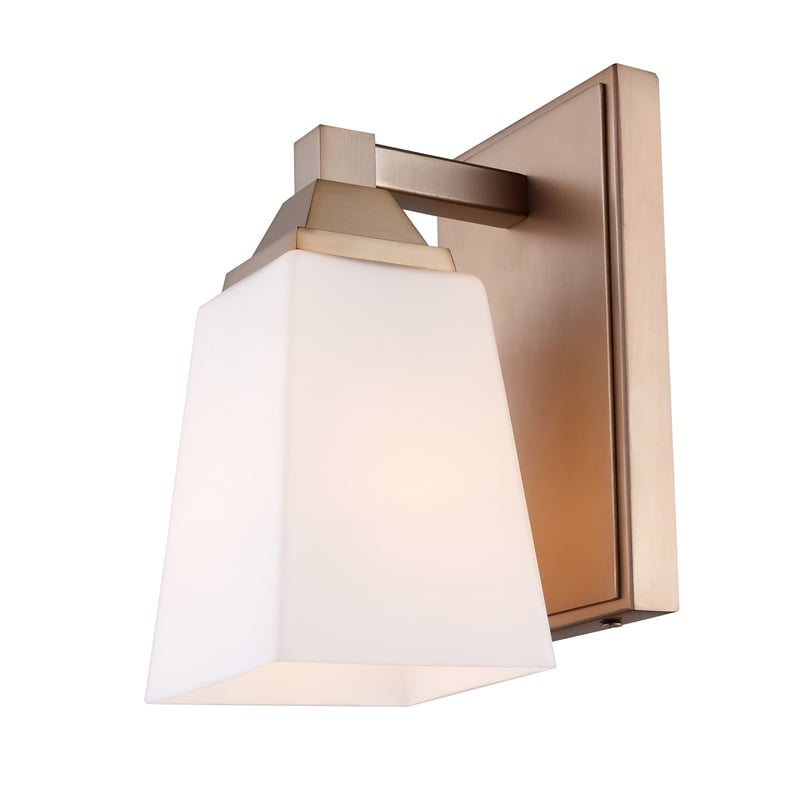 Woodbridge Lighting Berkley 1 Light Steel/Glass Bath/Wall Light in Brushed Brass