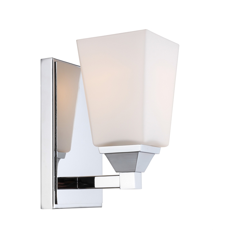 Woodbridge Lighting Berkley 1 Light Steel/Glass Bath/Wall Light in Chrome