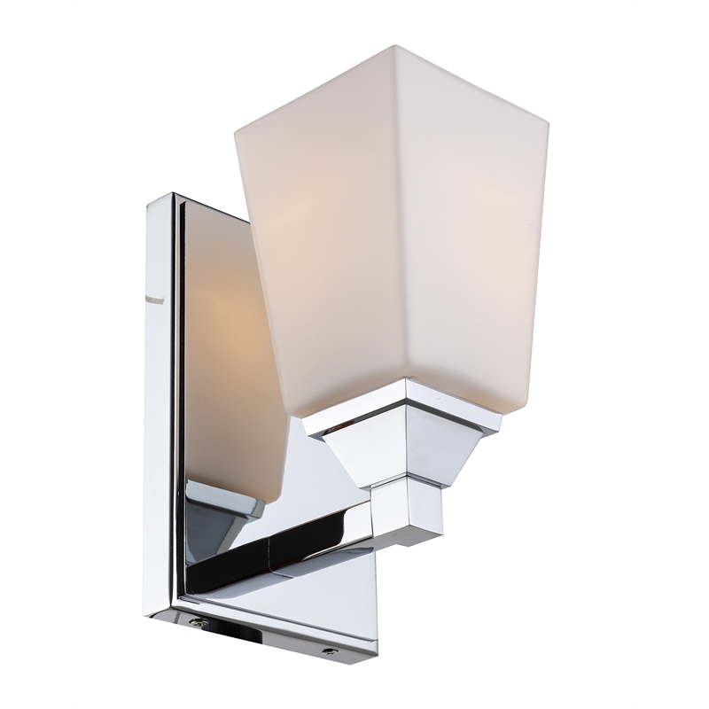 Woodbridge Lighting Berkley 1 Light Steel/Glass Bath/Wall Light in Chrome