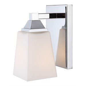woodbridge lighting berkley 1 light steel/glass bath/wall light in chrome
