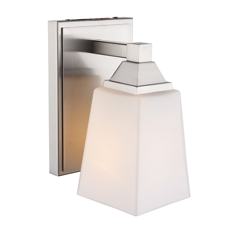 Woodbridge Lighting Berkley 1 Light Steel/Glass Bath/Wall Light in Satin Nickel