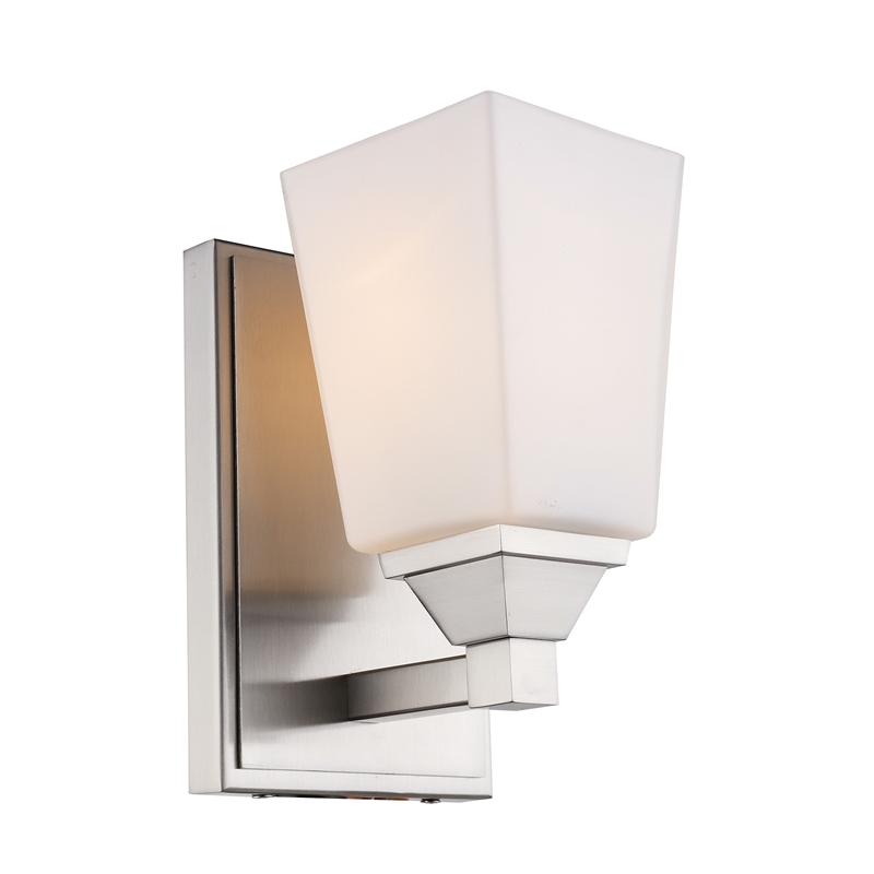 Woodbridge Lighting Berkley 1 Light Steel/Glass Bath/Wall Light in Satin Nickel