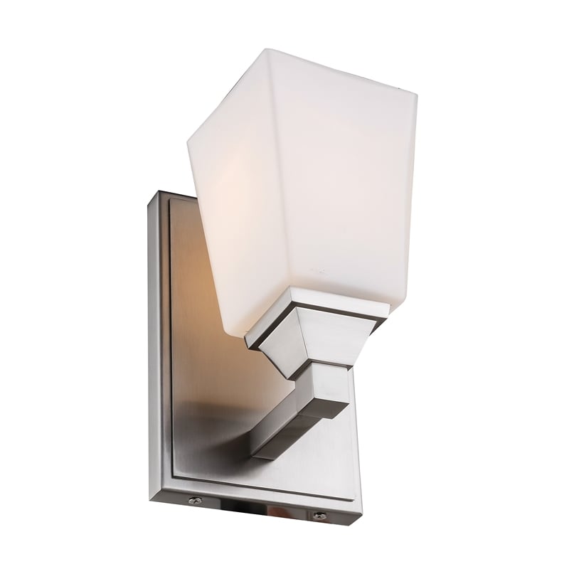 Woodbridge Lighting Berkley 1 Light Steel/Glass Bath/Wall Light in Satin Nickel