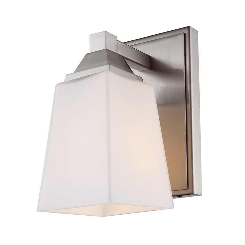 Woodbridge Lighting Berkley 1 Light Steel/Glass Bath/Wall Light in Satin Nickel