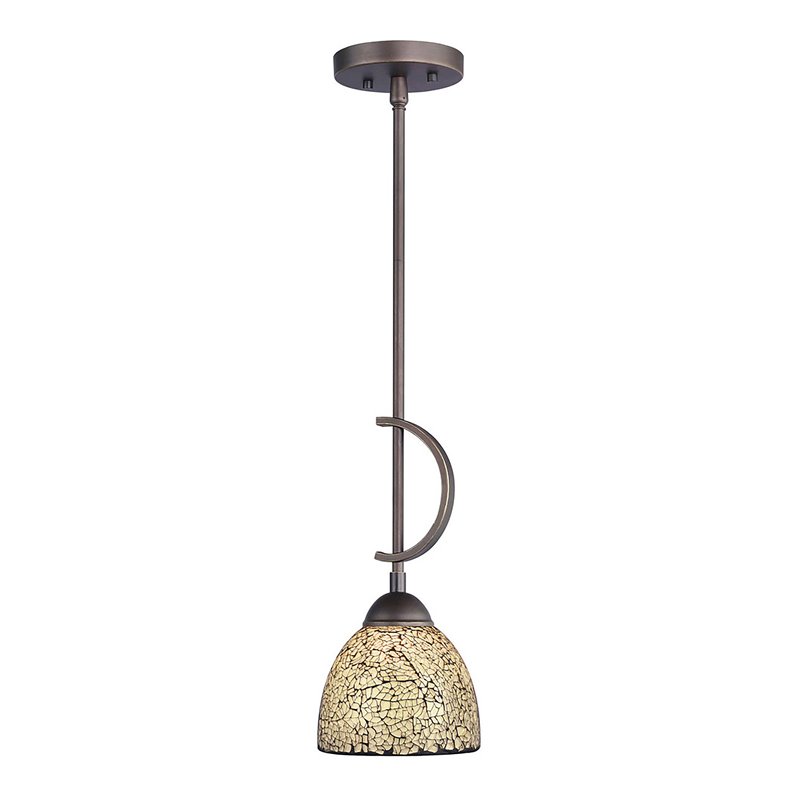 Woodbridge Lighting North Bay 1 Light Mini Pendant in Bronze/Mosaic