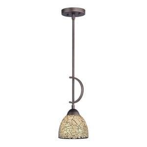 Woodbridge Lighting North Bay 1 Light Mini Pendant in Bronze/Mosaic
