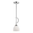 Woodbridge Lighting North Bay 1 Light Mini Pendant in Satin Nickel/Opal