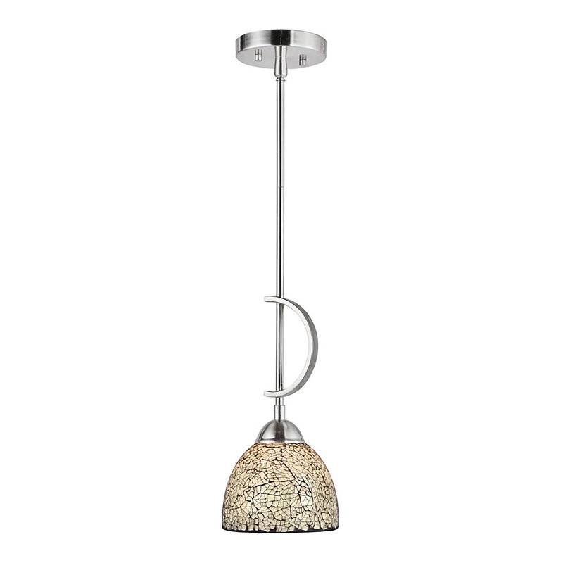 Woodbridge Lighting North Bay 1 Light Mini Pendant in Satin Nickel/Mosaic