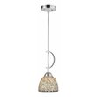 Woodbridge Lighting North Bay 1 Light Mini Pendant in Satin Nickel/Mosaic