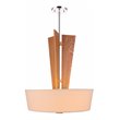 Woodbridge Lighting Angle 3-Light Wood & Tapered Shade Pendant in Satin Nickel
