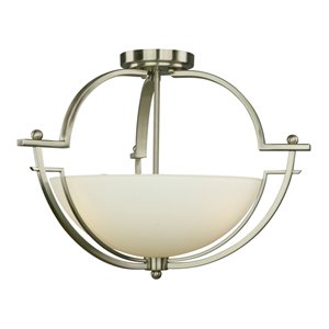 Woodbridge Lighting Aurora Bowl 3-Light Steel Large Pendant in Satin Nickel